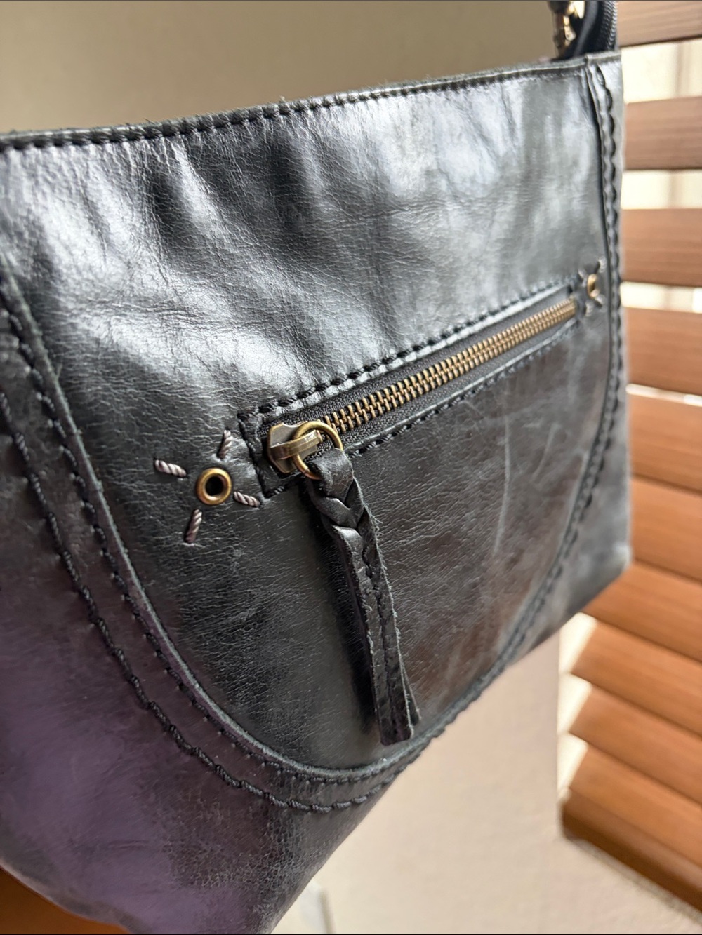 The Sak Black Braided-Handle Leather Shoulder Bag - Picture 2 of 16